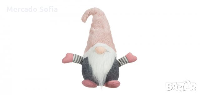 Коледна декоративна фигурка, Гном с Шапка с розова кожа