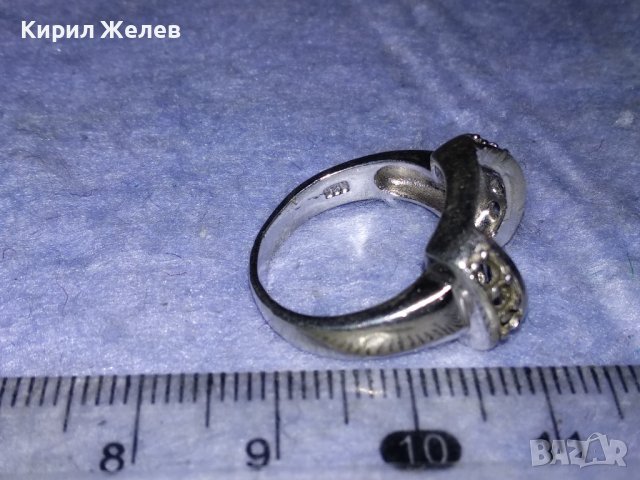СТАР СРЕБЪРЕН ПРЪСТЕН СРЕБРО 925 с БЯЛА ПОЗЛАТА и МЯСТО За ИНКРУСТИРАНЕ на СКЪПОЦЕНЕН КАМЪК 38238, снимка 10 - Пръстени - 40932594