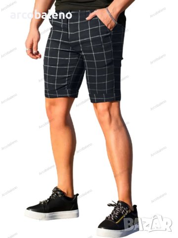 Карирани мъжки модни къси панталони, 4цвята - 023, снимка 9 - Къси панталони - 41376681
