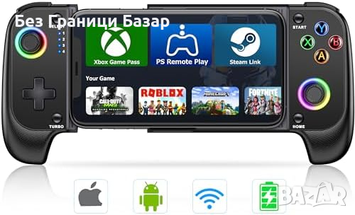Нов Безжичен Контролер за Мобилни Игри с Turbo и Вибрация, Съвместим с iOS/Android, снимка 1 - Друга електроника - 44583666