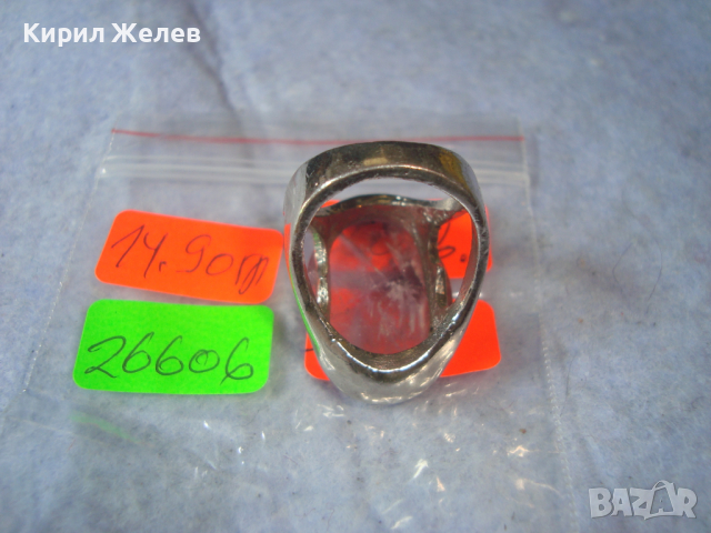 ПОСРЕБРЕН ФЕШЪН АРТ ПРЪСТЕН с НАТУРАЛЕН ЮВЕЛИРНО ШЛИФОВАН КАМЪК - АМЕТИСТ 26606, снимка 9 - Пръстени - 36393176