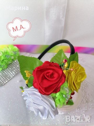 Диадема с цветя за народни танци , снимка 12 - Аксесоари за коса - 40620155