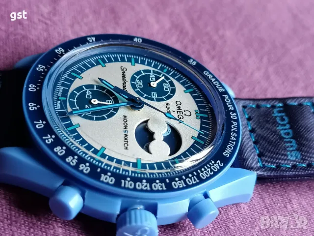 Omega Swatch Moons Speedmaster часовник Хронограф Копие, снимка 7 - Мъжки - 49476854