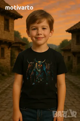 Mодерна патриотична тениска с кукери, снимка 3 - Тениски - 50164487