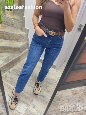 Дънки с прав крачол и колан, снимка 4 - Дънки - 52704958
