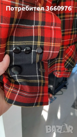 Късо дамско сако шотландско каре, снимка 3 - Сака - 52298626