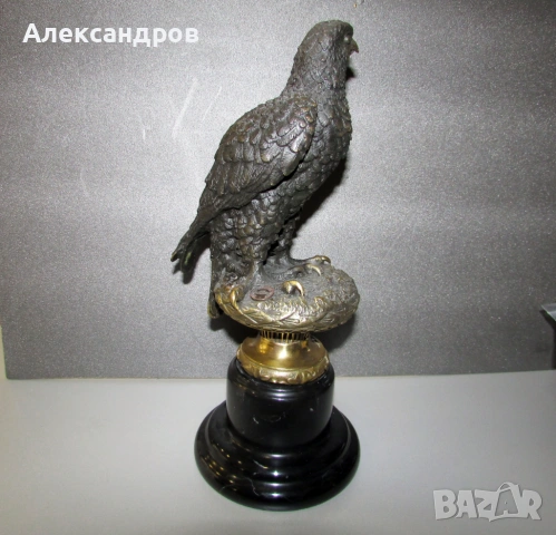 Соко. бронзова авторска фигура сокол 31 см и тегло 4кг., снимка 3 - Колекции - 53723576