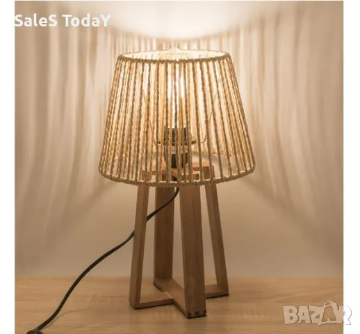 Лампион, Настолна лампа, БЕЖОВ, 22Х22Х37см, снимка 3 - Настолни лампи - 48067096