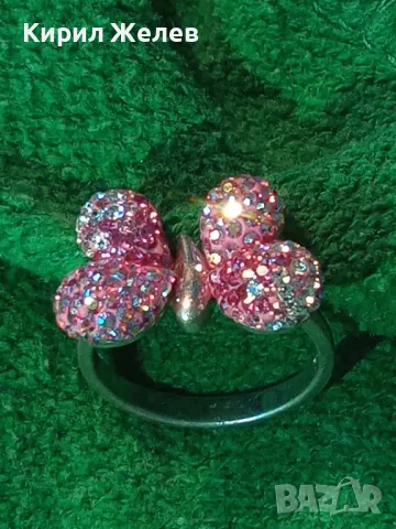 СКЪПОЦЕНЕН СРЕБЪРЕН ПРЪСТЕН ПЕПЕРУДА СРЕБРО 925 с РОЗОВ ЕМАЙЛ и РАЗНОЦВЕТНИ КАМЪНИ 47981, снимка 13 - Пръстени - 50024447