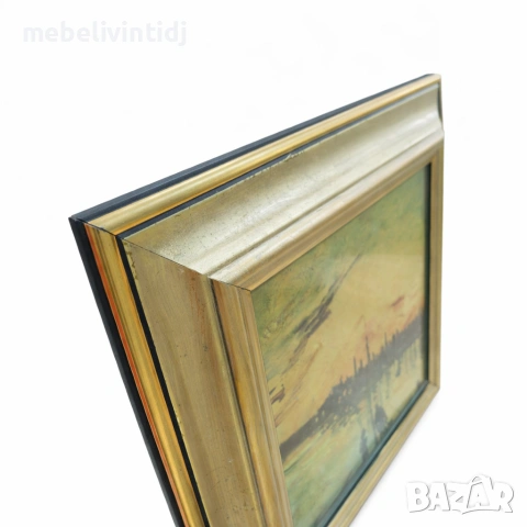 Картина в златиста рамка – пейзаж, снимка 3 - Картини - 53569016