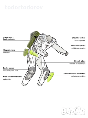 Кожен мото екип SHIMA RS-01 BLACK/RED 1част,гърбица,слайдери, снимка 5 - Аксесоари и консумативи - 51646019