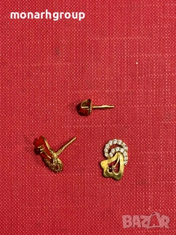 Златни обеци 21К /за материал/