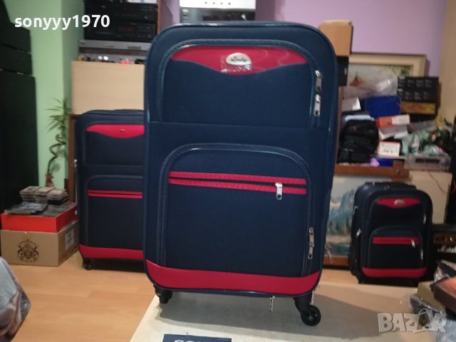 КУФАР-ТЕКСТИЛ С КОЛЕЛЦА И КОД 1008230927, снимка 3 - Куфари - 41811176