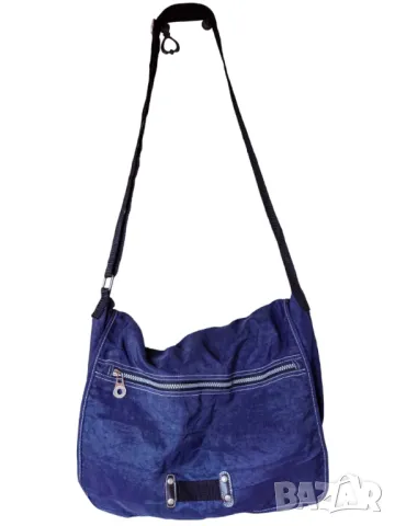 Чанта през рамо, 4 отделения, Унисекс, Синя, 39х27х10 см