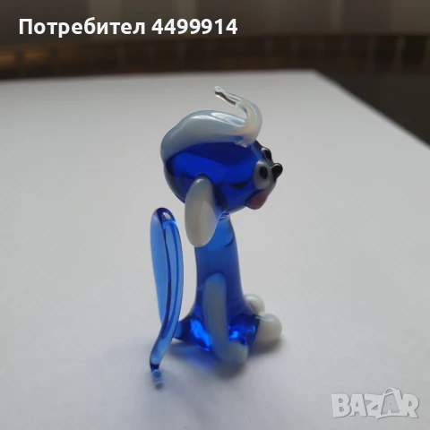 Синя стъклена статуя на маймуна, снимка 5 - Колекции - 50964416