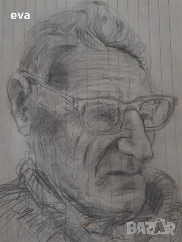 Картина Портрет на Йордан Радичков 80те години 1, снимка 3 - Картини - 34134576