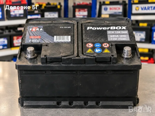 Продавам автомобилен акумулатор FERA PowerBOX – 12V 74Ah, 680A