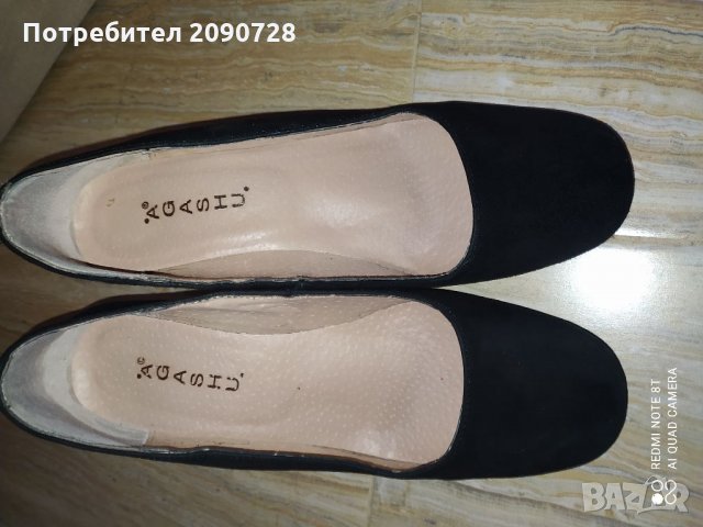 Естествен велур ,обувки на ток, снимка 2 - Дамски обувки на ток - 33940749