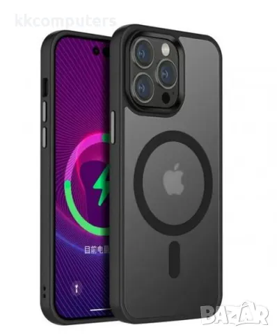 Калъф PVC Dfans Мат MagSafe /Черен-Прозрачен/ за iPhone 16 6.1 Баркод : 3130839