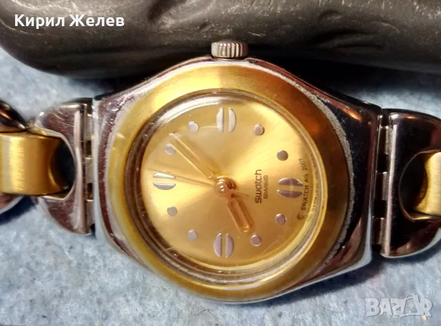 SWATCH AG 2001 SWISS Марков ШВЕЙЦАРСКИ КВАРЦОВ ЧАСОВНИК КРАСИВ СТИЛЕН БЛАГОРОДНА СТОМАНА 48699, снимка 10 - Дамски - 48075539