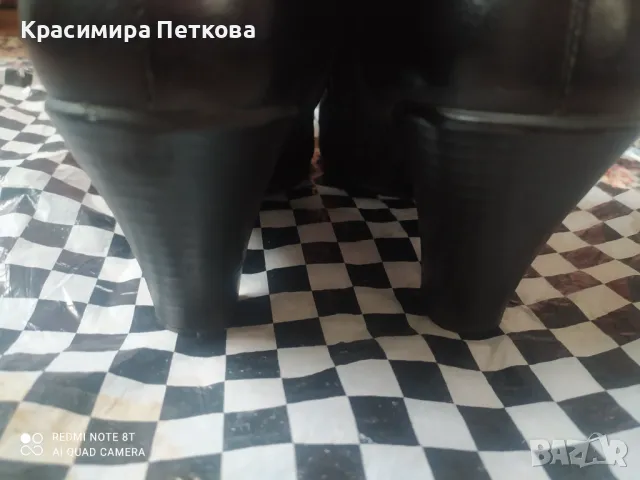 Дамски черни ботуши естествена кожа 38 номер, снимка 6 - Дамски ботуши - 48325987