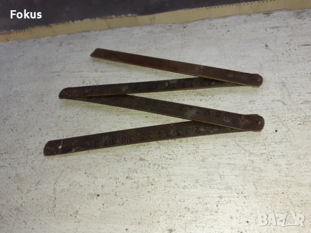 Стара бронзова линийка, снимка 3 - Антикварни и старинни предмети - 53388693