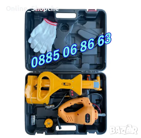 Комплект Електрически крик с електрически гайковерт 12 V 2 тона, снимка 2 - Други инструменти - 49628825