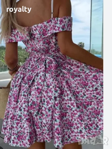 Розова лятна рокля на цветчета , снимка 2 - Рокли - 50169788
