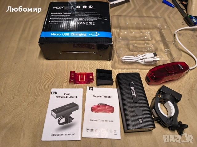 IPSXP Комплект за презареждащи се USB велосипедни светлини, предна LED велосипедна , снимка 5 - Аксесоари за велосипеди - 52091128