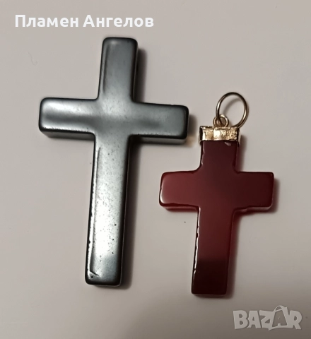 Арт кръстчета 2 брояот хематит и карнеол