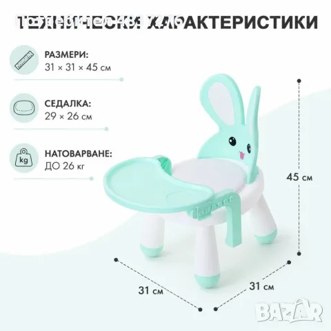 Продавам детско столче с маса за храна и игра, снимка 5 - Мебели за детската стая - 55961324