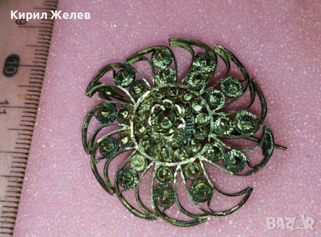СТАРИННА СКЪПОЦЕННА ВЪЗРОЖДЕНСКА ФИЛИГРАННА СРЕБЪРНА БРОШКА ВИСОКА ПРОБА СРЕБРО с МАРКАЗИТИ 43274