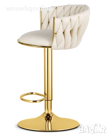 Луксозен тапициран кадифен табрет - 2 броя, снимка 9 - Столове - 53246608