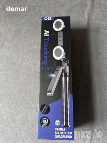 Статив за селфита с автоматично проследяване на лица за iPhone и Android, 1,8 м, дистанционно, снимка 10 - Селфи стикове, аксесоари - 53836378