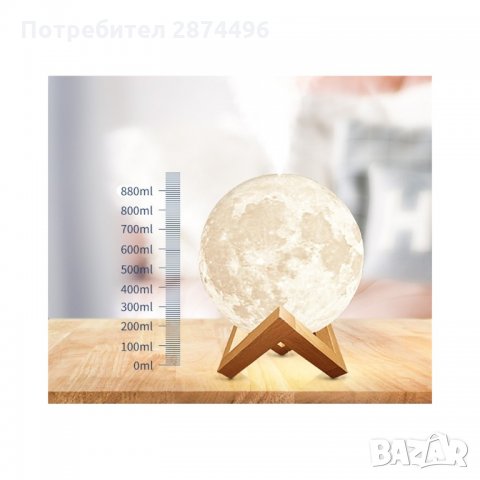 2634 3D Лампа Арома Дифузер Луна с променящи се цветове, снимка 2 - Други стоки за дома - 35762356