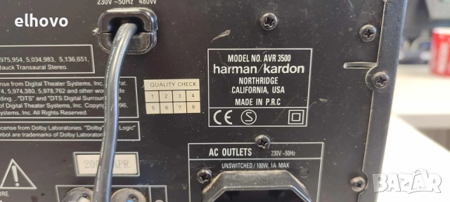 Ресивър Harman/Kardon AVR 3500, снимка 9 - Ресийвъри, усилватели, смесителни пултове - 51878296