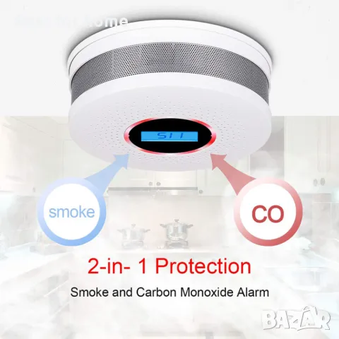  Детектор за въглероден окис и дим одобрена от CE; марка :OEM, снимка 3 - Друга електроника - 49722408