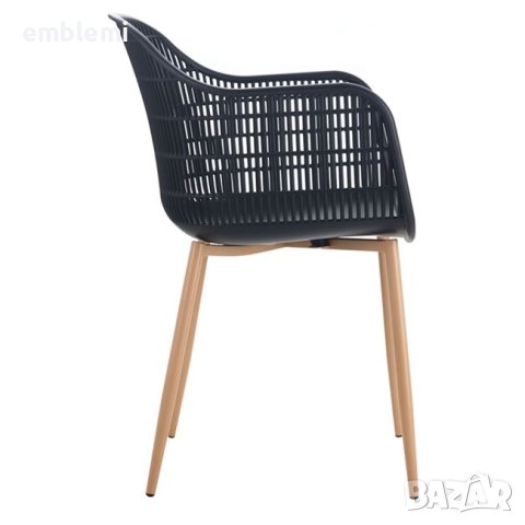 Стол градински трапезен Berry Черен с кафеви крака, снимка 5 - Столове - 44294737