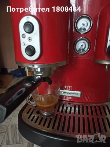 Кафе машина Kitchen Aid Artisan с месингова ръкохватка и цедка крема диск, снимка 4 - Кафемашини - 48357359