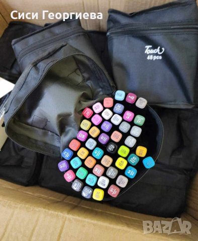 💥ПРОМО💥Комплект от маркери с алкохолна основа с две страни и калъф за съхранение - 48бр,60бр,80б, снимка 2 - Други - 41777382