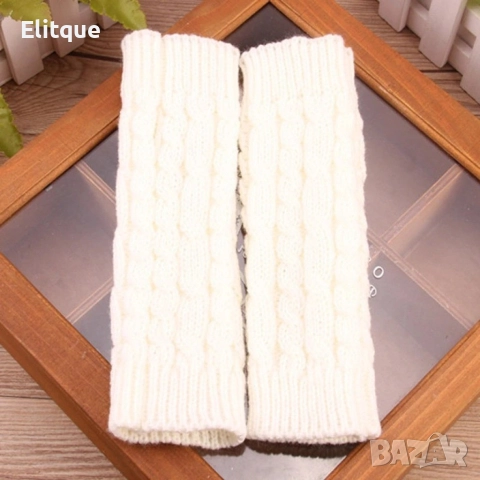 Дамски плетени вълнени ръкавици без пръсти, снимка 4 - Ръкавици - 52644448