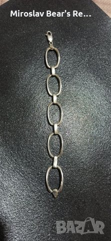 Елегантна масивна сребърна гривна , печати 925 , дълж. 20см , снимка 4 - Гривни - 35740857