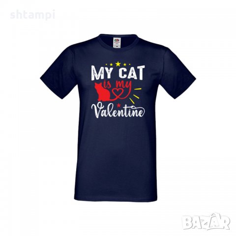 Мъжка тениска Свети Валентин My Cat Is My Valentine 1, снимка 7 - Тениски - 35715778