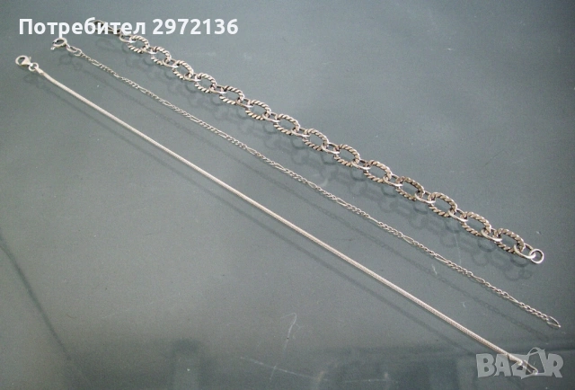 Гривни за ръка и глезен сребро, снимка 2 - Гривни - 53127048