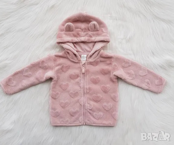 Бебешки пухен суичър H&M 6-9 месеца, снимка 4 - Жилетки и елечета за бебе - 49655289