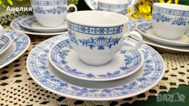 Син лук декор кобалт от ГДР, снимка 5 - Чаши - 51791892