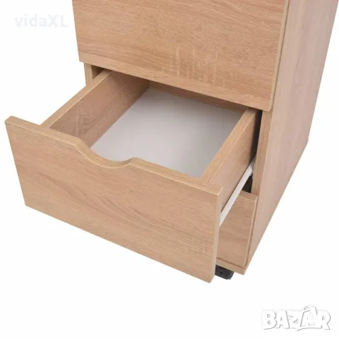 vidaXL Контейнер с чекмеджета, 33x45x60 см, дъб, снимка 3 - Скринове - 56146358