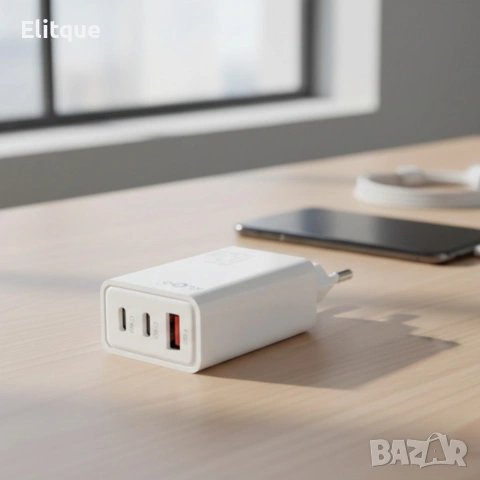 Адаптер - Зарядно устройство KL GO PD71 65W, бързо зареждане, 5 порта, снимка 3 - Други стоки за дома - 53389388