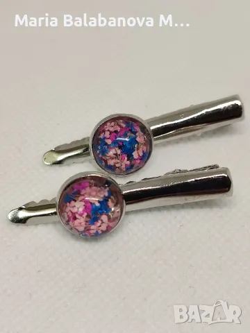 Бижута от епоксидна смола и естествени цветя., снимка 10 - Бижутерийни комплекти - 48660169