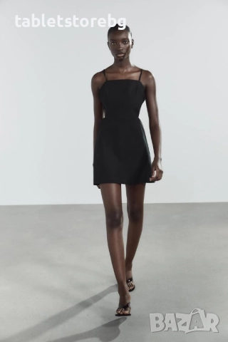 Нова стилна рокля ZARA с прорези – размер M , органичен памук и лен !, снимка 5 - Рокли - 52349077